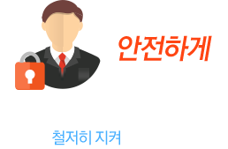 안전하게 고객님의 소중한 정보는 철저히 지켜드립니다.